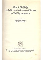 The 1st Badische Leib-Grenadier-Regiment Nr. 109 in World War One 1914-1918