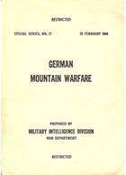German Mountain Warfare - 29 February 1944 - ORIGINAL!!