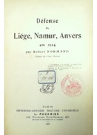 Defence of Liege, Namur, Antwerp in 1914