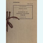 Handbook on Japanese Military Forces - 1944 ORIGINAL!!